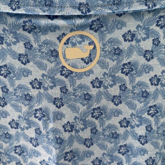 Jim Nantz Vineyard Vines Men's Blue Hibiscus Floral Golf Polo Size Large - Picture 5 of 6